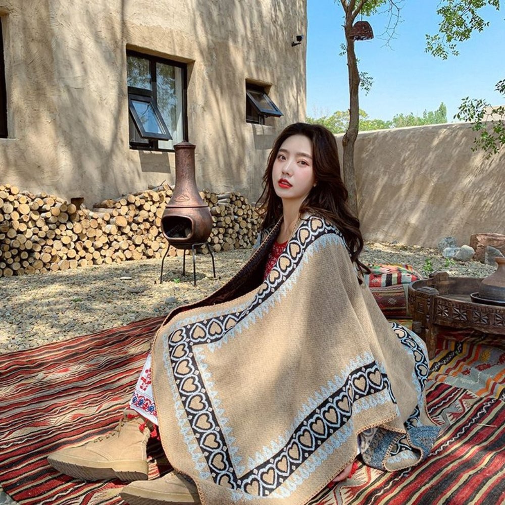 NEW Boho Heart Ruana Wrap Poncho - Picture 5 of 9